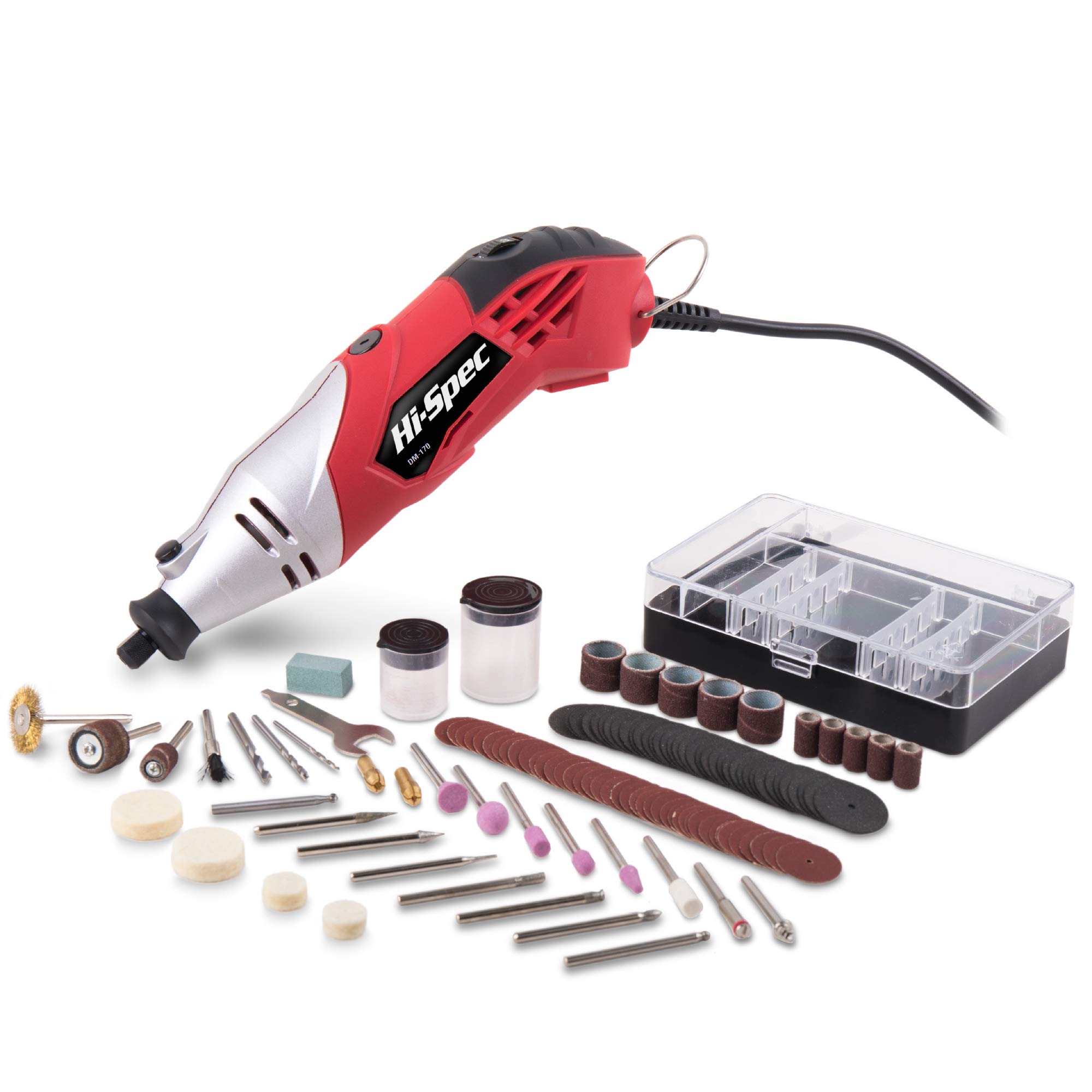 HiSpec 121 Piece 170W 1.4A Corded Rotary Power Tool Kit Set with