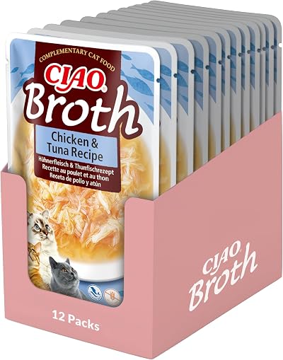 INABA Ciao Broth Wet Cat Food Chicken & Tuna 12 Packs 480g