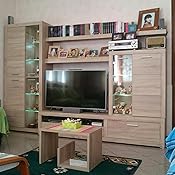 Parete Soggiorno Cougar In Laminato Quercia Sonoma - Con LED - Mobile TV, Mensole, Vetrina - Foto 2