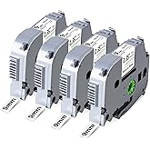YUANQIMM 3/8 TZ Tape Compatible with Brother Label Maker Tape 9mm 0.35 Laminated White TZe 221 TZe221 TZ221 TZ-221 Replacement for Brother PTouch PT-D210 D220 D400 D600 P710 PTH110 Printers, 4 Pack
