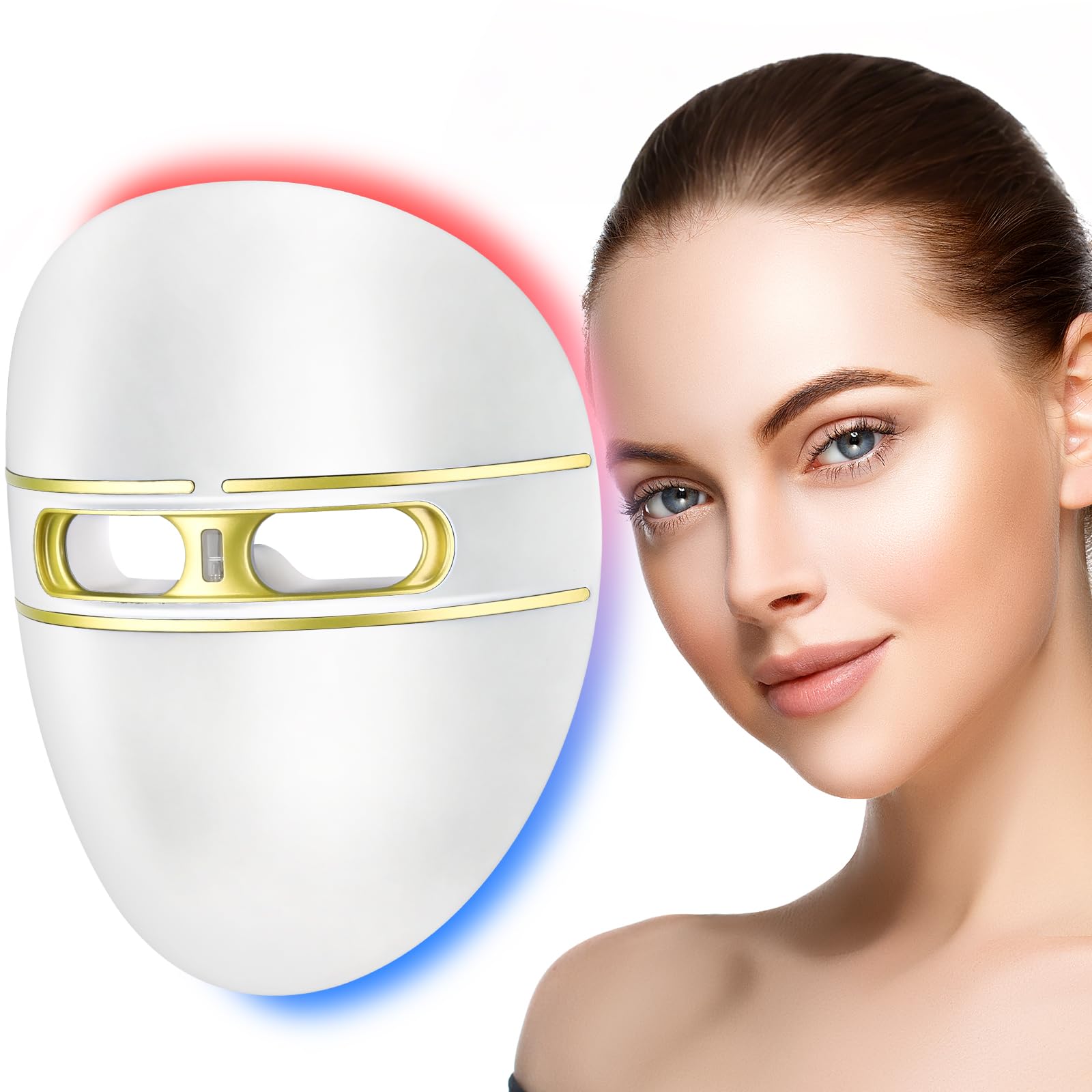 Photo 1 of F FIWENE Pro-Grade FSA LED Light Therapy Facial Mask-Red & Blue Light Anti Aging for Face-HSA Salon Treatment for Acne, Wrinkles & Redness at Home,Ideal Skincare Device for Women & Men