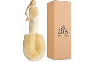 Dry Brushing Body Brush - Dry Skin Brushes Vegan Natural Sisal Bristles for Lymphatic Drainage and Cellulite, Exfoliating Bod