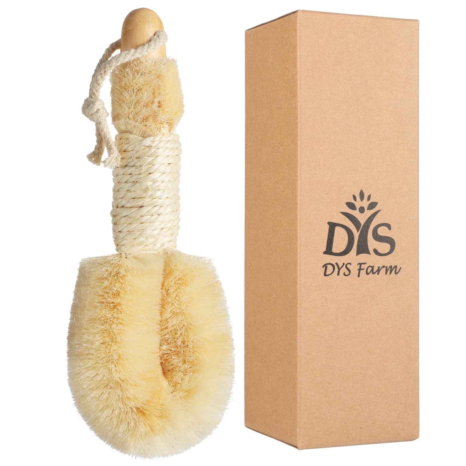 DYS Farm Natural Sisal Japanese Style Hand Brush - Authentic Eco-Friendly Dry Brushing Body Brush