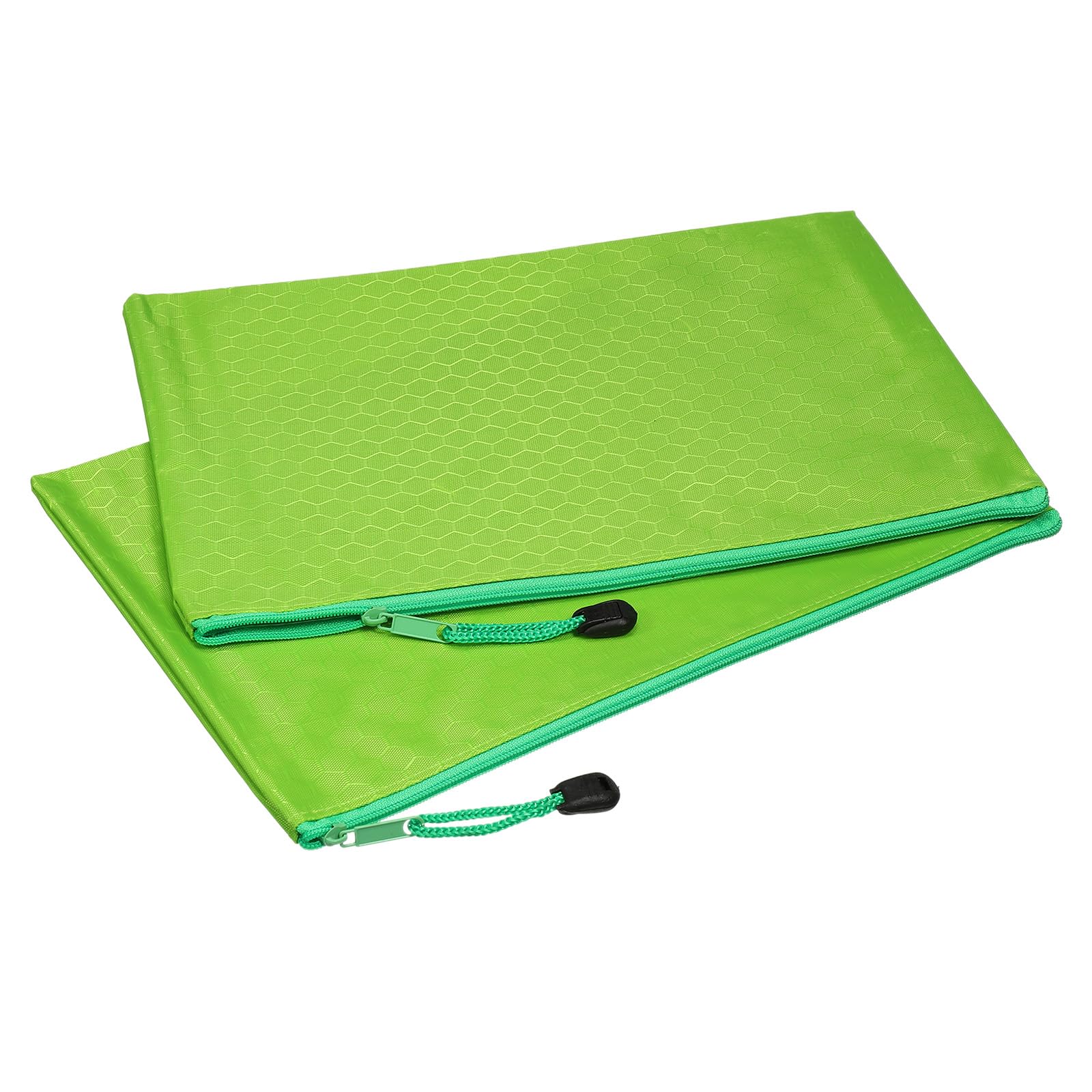 PATIKIL Waterproof Zipper File Bags 5 Pack B5 Document Storage Folders Bills Pencil Pouch for Office Travel, Green