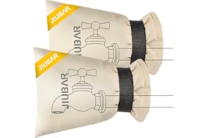 JIUBAR Outdoor Faucet Cover Socks for Winter Freeze Protection -JIUBRA 10" W x 6.7" H 2 Pcs Reusable Waterproof Insulated Spigot Cover, Covers Protects from Severe Snow.