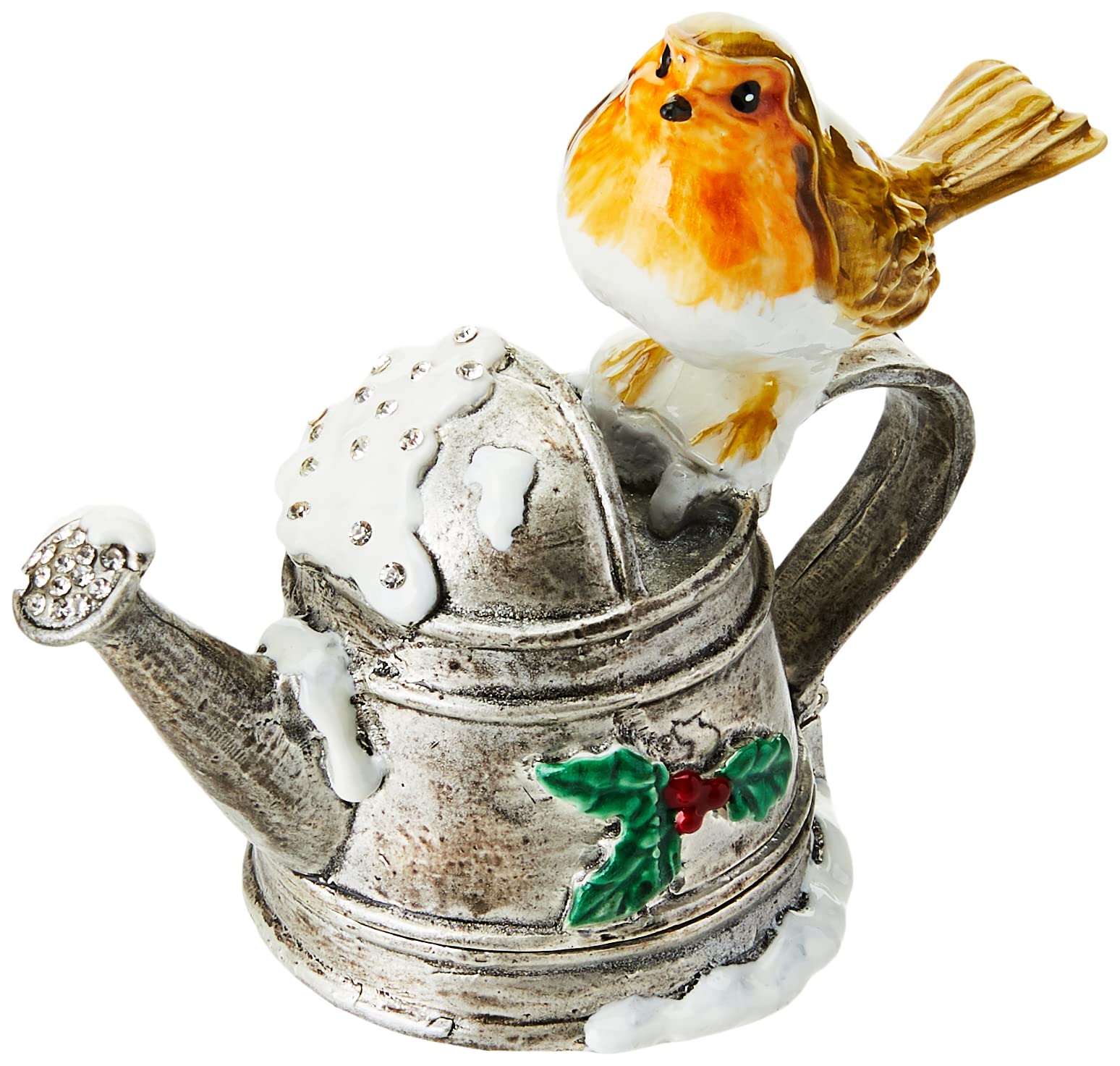 Arora Craycombe Robin on Watering Can Trinket Box, Multicolour, One Size, 6060
