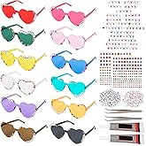 FUNUPUP Star Shape Sunglasses Rimless Transparent Star Sun Glasses for Women and Men Party