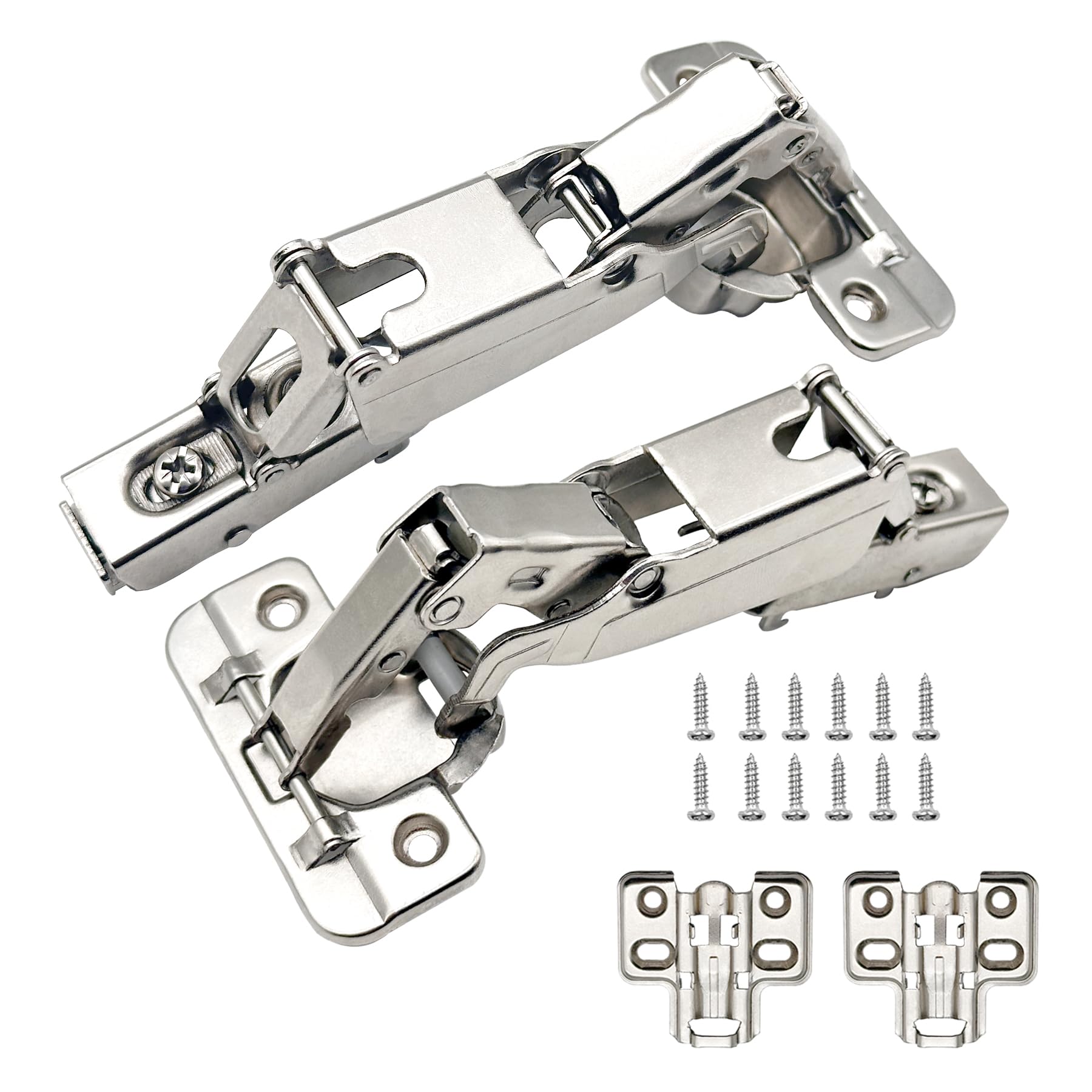 Photo 1 of 2 Pack 165 Degree Hinge,Corner Cabinet Bifold Lazy Susan Door Hinge,Frameless Kitchen Doors Hinges,Nickel-Plated Steel Buffer Dampers,3D Concealed Slow Self Closing for Folden Cupboard?(Full Overlay)
