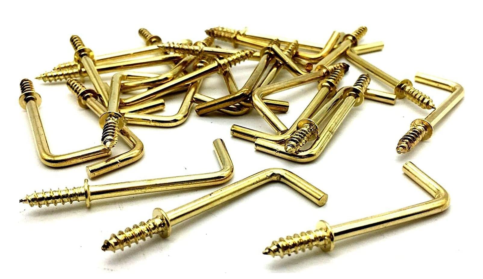 Merriway® BH01121 (10 Pcs) EB Brass Plated Square Shouldered Dresser Hooks, 32 mm (1.1/4 Inch) - Pack of 10 Pieces