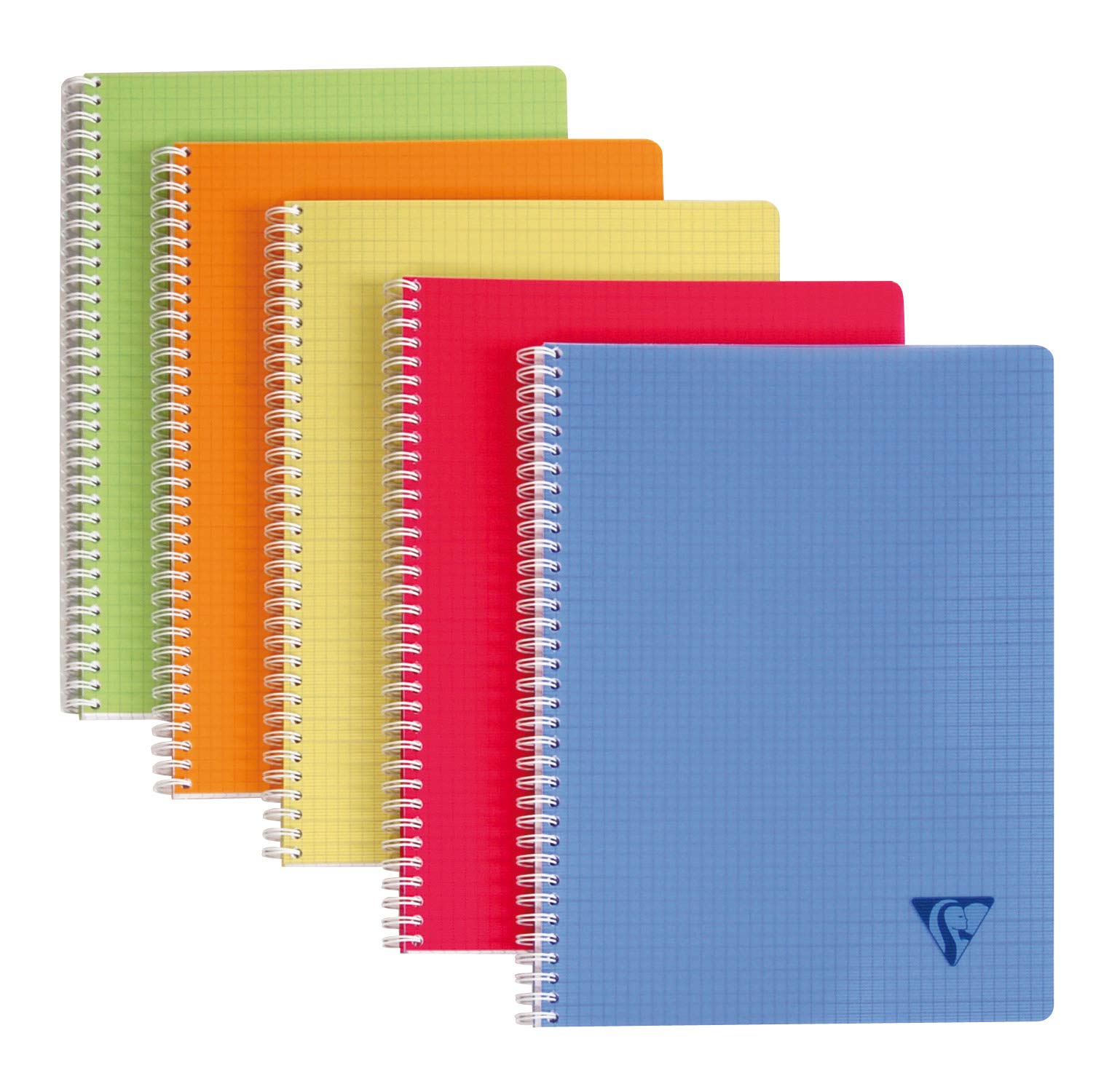 Clairefontaine 328126C Collection LiniColour Fresh Spiral Notebook A4 21x29,7cm - 180 Small Square Pages - 90g Paper - Transparent Polypro Cover Random Colour