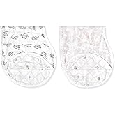 aden + anais Silky Soft Bamboo Viscose Burpy Bib – Multi-Use, Absorbent 4-Layer Burp Cloth and Full-Coverage Snap-Closure Baby Bib in One, 22.5” X 11”, 2-Pack, French Floral