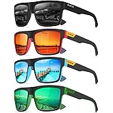DioKiw Polarized Sunglasses for Men Sporty Style Driving Travel Sun Glasses Lightweight Square Frame UV Protection Goggles