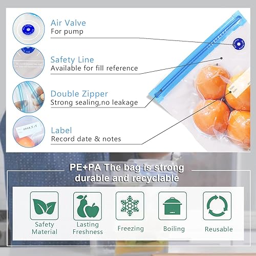 MOMODA Sous Vide Cooking Bags Set of 40 BPA-Free Reusable