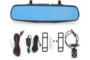 Rearview Mirror Dash Cam, 4.3in Screen 1080P Full HD Smart Rearview Mirror Camera, Front and Rear Camera, 170° Wide Angle, WD