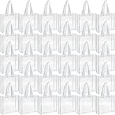 Paterr 30 Pcs Clear Tote Bag Stadium Approved Bulk 10 x 10 x 4 inch Plastic Tote Gifts Bags with Handle for Women Sports Gym(White)