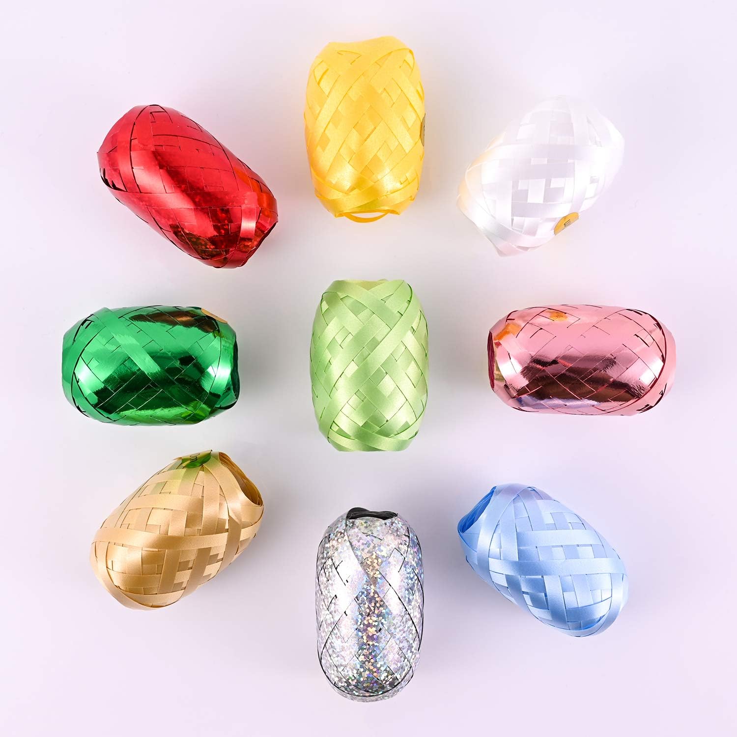 Berolle 18 Rolls Balloon Curling Ribbon Crimped Ribbon String Metallic Ribbon Gift Wrapping Ribbon for Parties Christmas Gifts, Handicraft and Packaging - Image 4