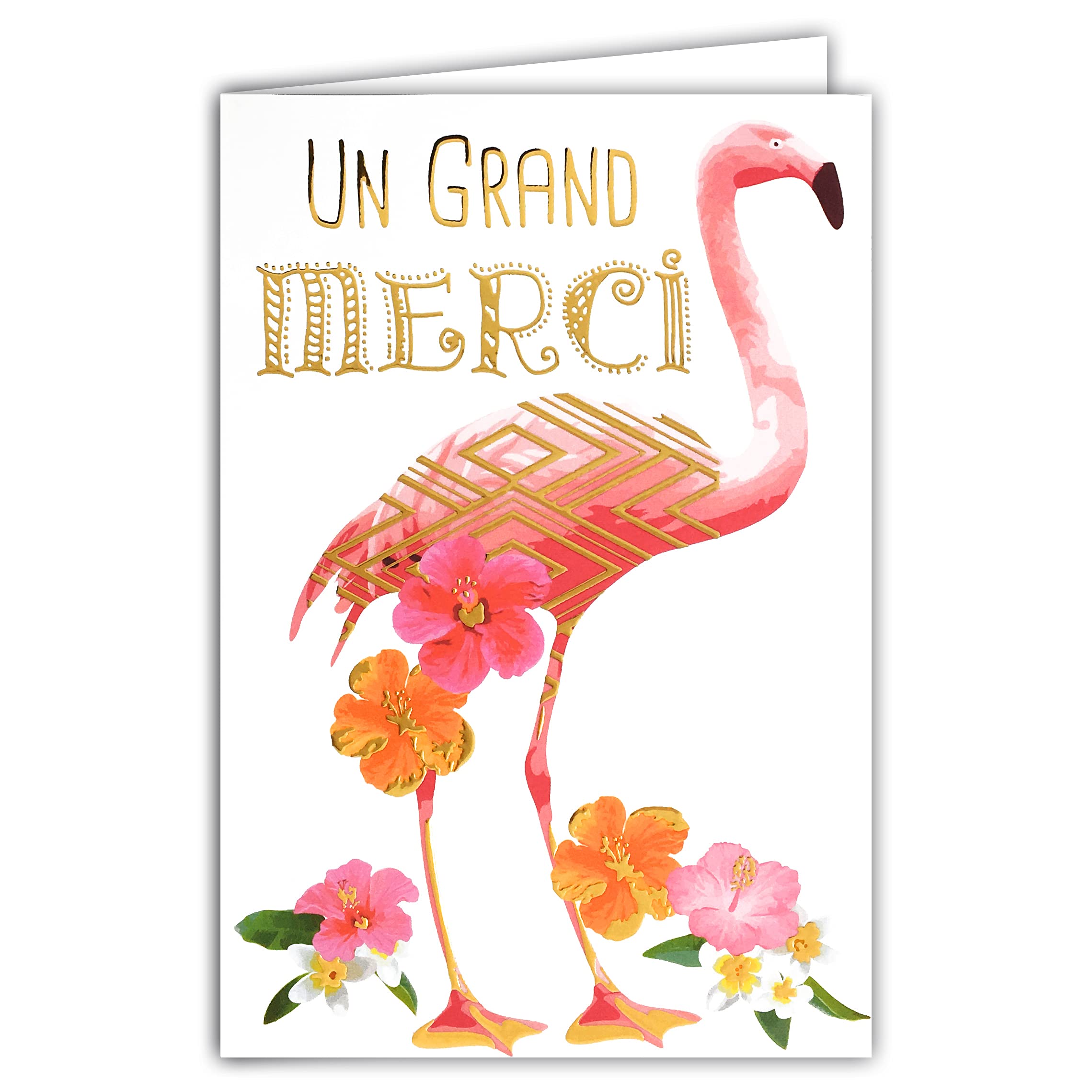 69-5052 Thank You Card Flamingo Flowers