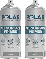 Polar All Surface Primer Spray Paint 2 x 400ml Grey Matt - Quick Drying