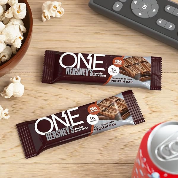 ONE PROTEIN BARS, NEW HERSHEY’S DOUBLE CHOCOLATE, GLUTEN FREE WITH 18G PROTEIN AND 3G SUGAR, PANTRY STAPLES 2.12 OZ (12 PACK)