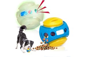 KGPERGU 2 Pack Giggle Ball for Dogs, Interactive Dog Toys for Treat Dispensing, Glow Ball Durable Puppy Toys to Keep Them Busy, Multifunctional Dog Toys for Teething/Slow Feeder/IQ Training/Playing