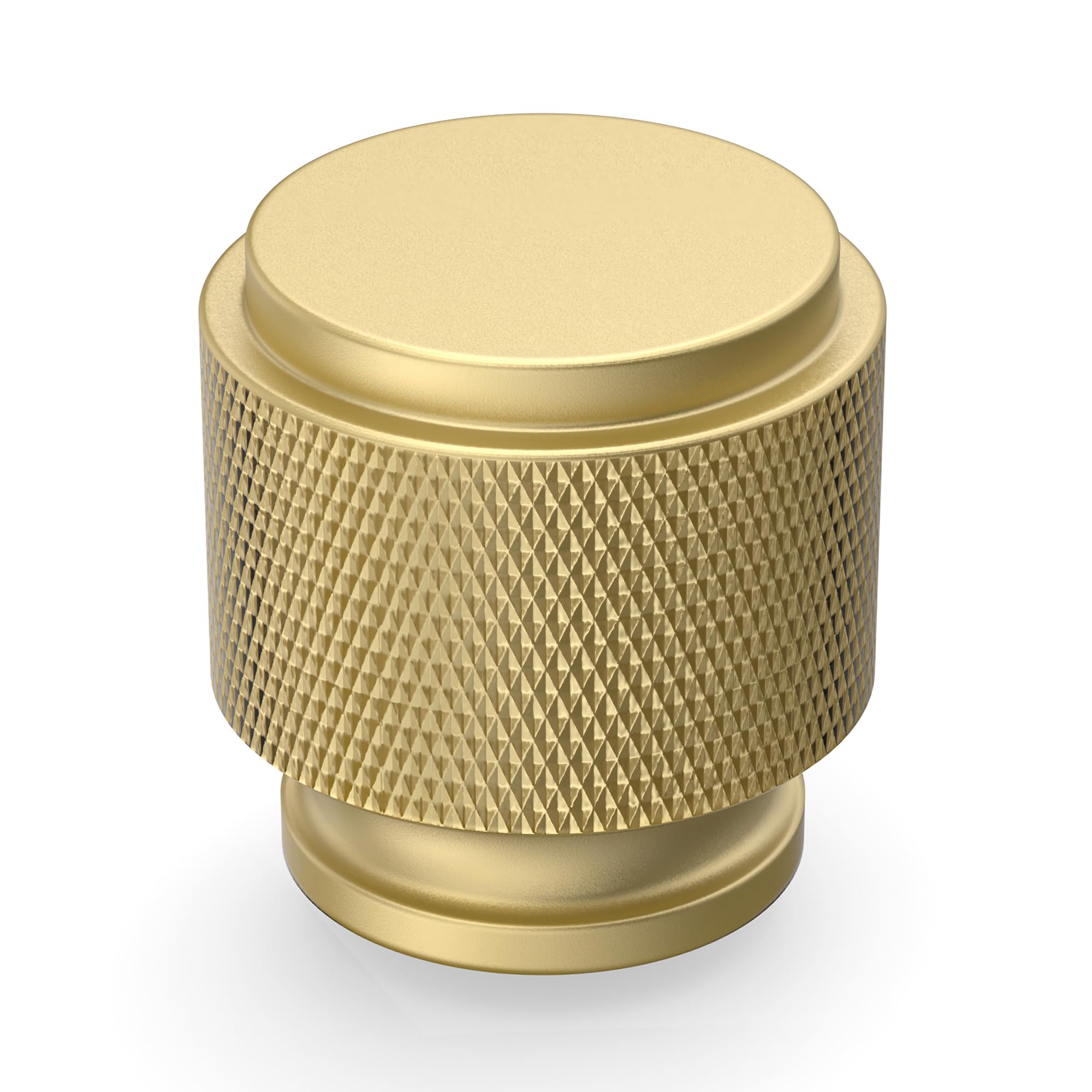 Amerdeco 10 Pack Brushed Gold Knurled Cabinet Knobs Kitchen Cabinet Pulls for Drawer Dresser, Cupboard and Wardrobe AM003
