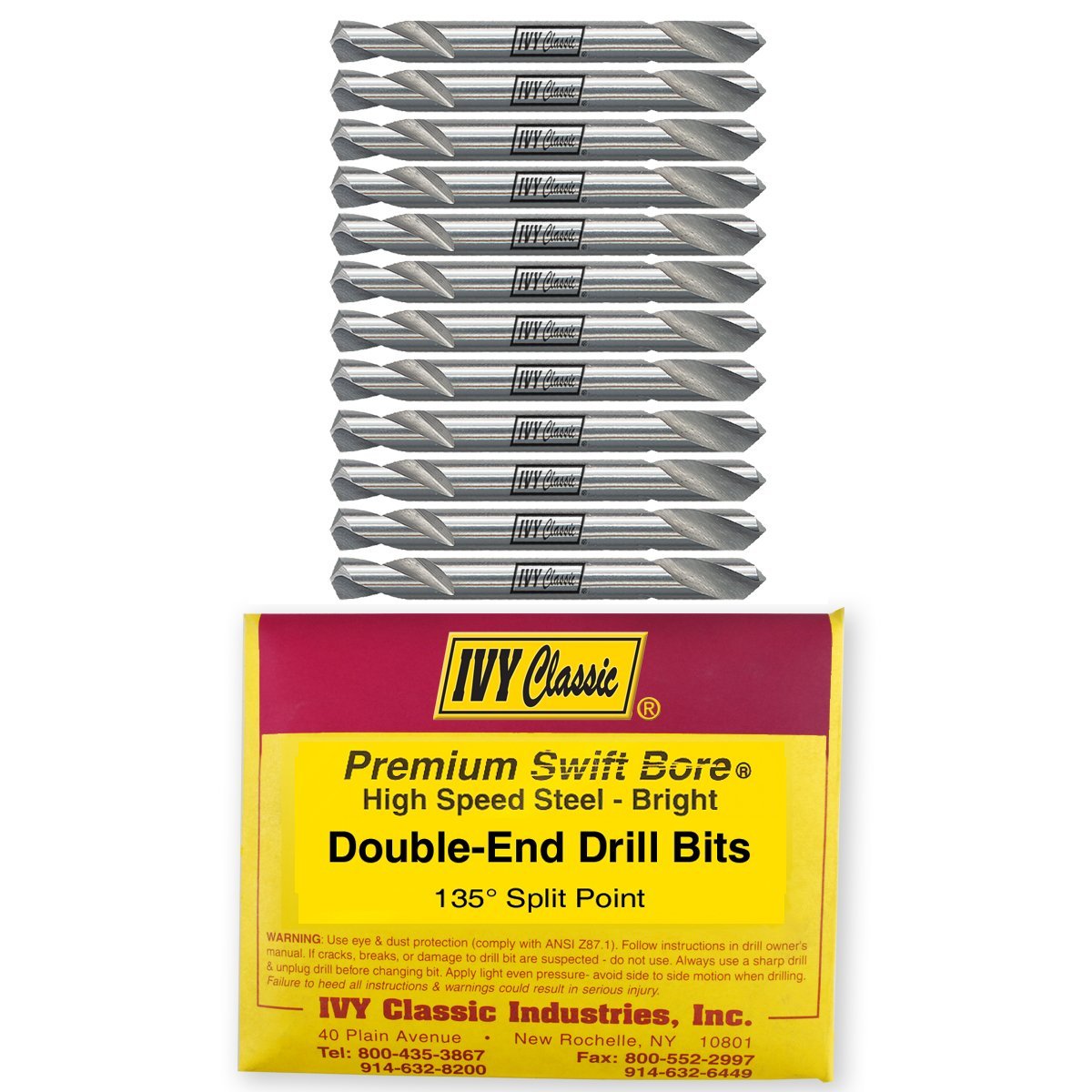 IVY Classic 01713 1/4Inch x 2Inch DoubleEnd Drill Bit, M2 HighSpeed