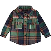 MERSARIPHY Baby Boy Flannel Shirt Toddler Plaid Shirt Baby Button Down Jacket Coat Infant Fall Outfits