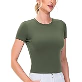 THE GYM PEOPLE Women's Workout Tops Short Sleeve Slim Fit Breathable Athletic Yoga Running Casual Basic Tee Shirts