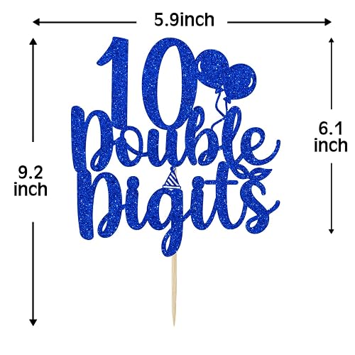 10. Geburtstag Cake Topper – 3-teiliges Set Mit Glitzer, Aus Karton, Für Kuchen & Desserts, Inkl. Stäbchen