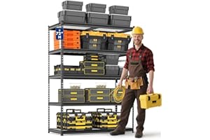 WORKPRO 5-Tier Heavy Duty Metal Shelving Unit, 72”H x 48”W x 24”D, Adjustable Storage Rack with 4000 lbs Capacity, for Garage, Basement, Workshop, Warehouse