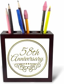 3drose Ph Montage 1 58th Cadeau D Anniversaire Dore Texte Pour