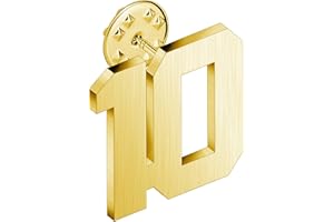 AMITER Personalized 0-100 Number Lapel Pins, 18K Gold Brooch Pin Tie Tacks for Suits, Neckties, Hats, Men & Women