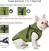 LUOWAN Warm Dog Coat with Harness Waterproof Winter Coat for Small Medium Large view 2