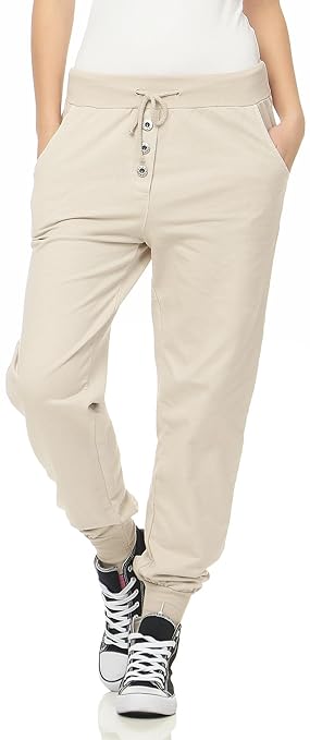 Malito Damen Jogginghose im Classic Look | Sporthose in Unifarben | Baggy zum Tanzen | Sweatpants - Trainingshose 8021