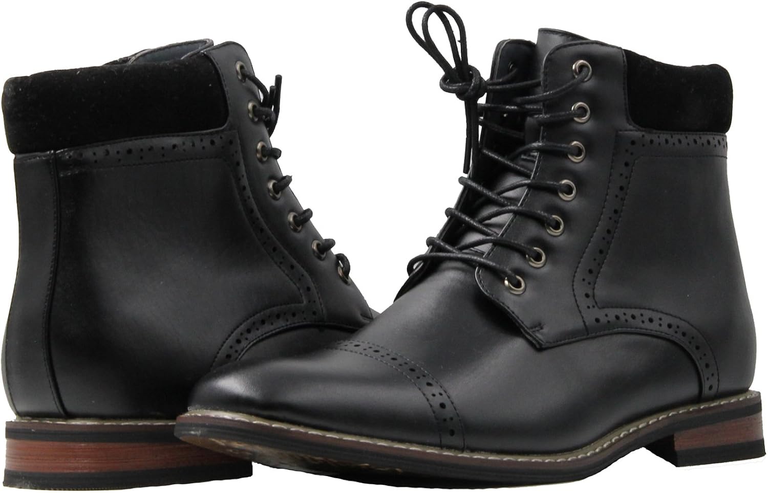 cap toe oxford style boots
