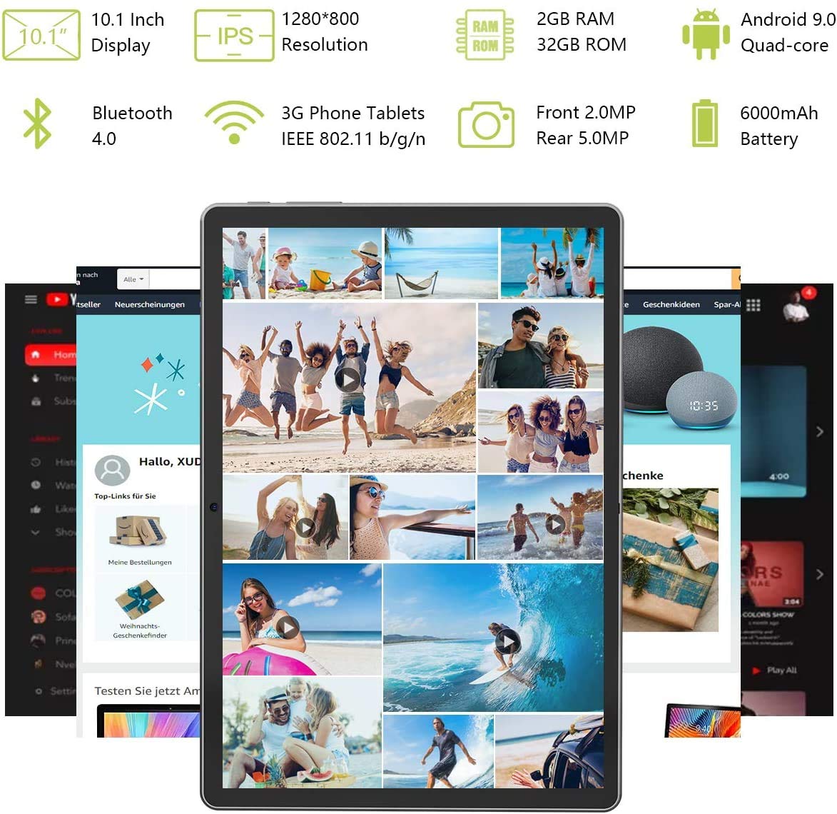Mua Tablet 10 Inch, Dual SIM Solt Android 9.0 Quad Core Processor ...