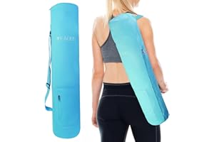 Grednfhat Yoga Mat Bag, Canvas Yoga Mat Bag Carrying Bag with Multi-Functional Storage Pockets, Adjustable Strap & Full-Zip Exercise Yoga Mat, Fits Gym, Class, Beach Park, Travel for Women & Men