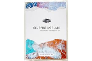 GELELF Gel Printing Plate - 5" X 7" Gel Plate, Reusable Gel Printing Plate for Gel Printing Art, Gel Monoprinting, Stamping, Printmaking Supplies, No Aging and Bubbling