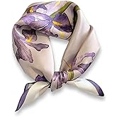 PoeticEHome 100% Pure Mulberry Silk Square Scarf 27"x27" Women Neckerchief Headscarf Gift Packed