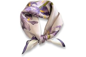 PoeticEHome 100% Pure Mulberry Silk Square Scarf 27"x27" Women Neckerchief Headscarf Gift Packed