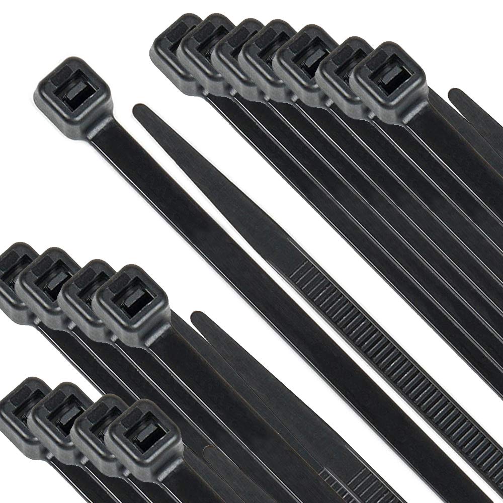 Beshine Black Cable Ties, 300mm x 4.8mm, Pack of 250, 12" Tie Wraps - Self Locking, Heavy Duty Nylon Zip Ties for Home Office Garage and Workshop