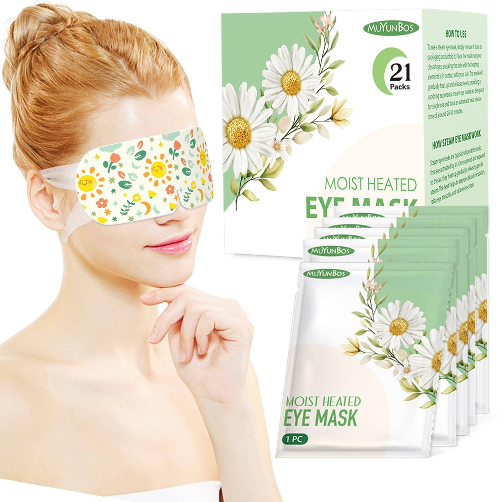 21 PACKS Self Heated Eye Mask Disposable Soothing Steam Eyes Moisturizing Heat Eye Mask Warm And Comfy For Migraines Tired Eyes Dry Eyes