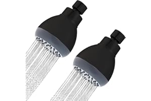 Eolax Shower Head 2 PCS, 3'' High Pressure Shower Head Powerful Deluxe Bathroom Showerhead with Strong Spray, High Flow Fixed Showerheads for Luxury Shower Experience, Black…