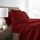 Linen Market 6 Piece Bed Sheet Set, Burgundy, Twin