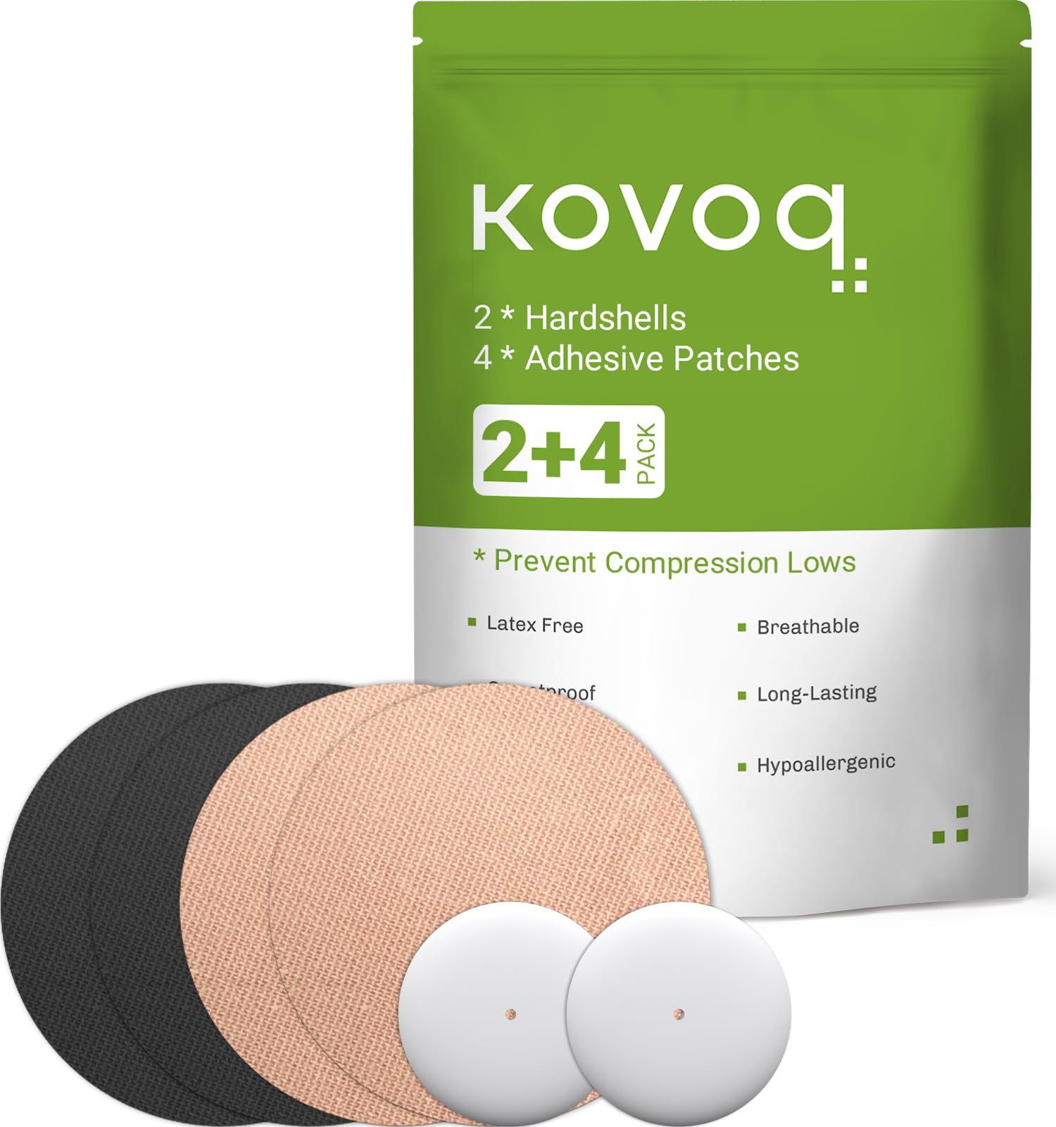 KOVOQ 2pcs Reusable Hard-Shell Protective Covers for FreeStyle Libre 1 2 3 Sensors – Durable, Reusable, Easy to Apply