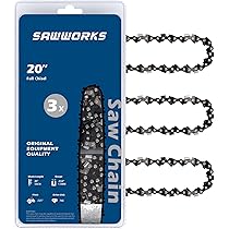 SawWorks 3-Pack 20 Inch Chainsaw Chain, 325