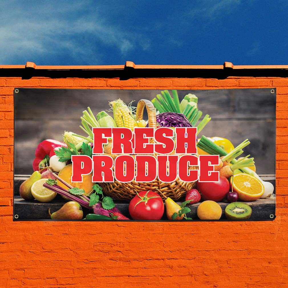 Store Signs Vinyl Banner Sign Fresh Produce 1 Style I Business
