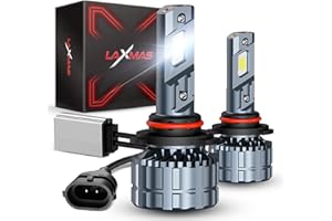 Laxmas 9005 Bulbs, 28000LM 110W 800% Brighter Light Bulbs for Car, HB3 Halogen Replacement Bulbs, 6500K Cool White IP68 Waterproof, Pack of 2