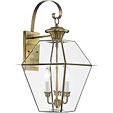 Livex Lighting 2381-01 Westover 3-Light Outdoor Wall Lantern, Antique Brass