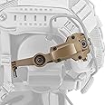 Free-Angle Tactical Headset Rail Mount Compatible with Peltor Comtac Headset Adapter On Team Wendy EXFIL/Flux M-Lok/Ops-Core Fast Arc Rail Adapter, Airsoft Helmet Accessory for Comtac Ⅲ,Ⅱ,Ⅳ,Ⅴ,Ⅵ(Tan)